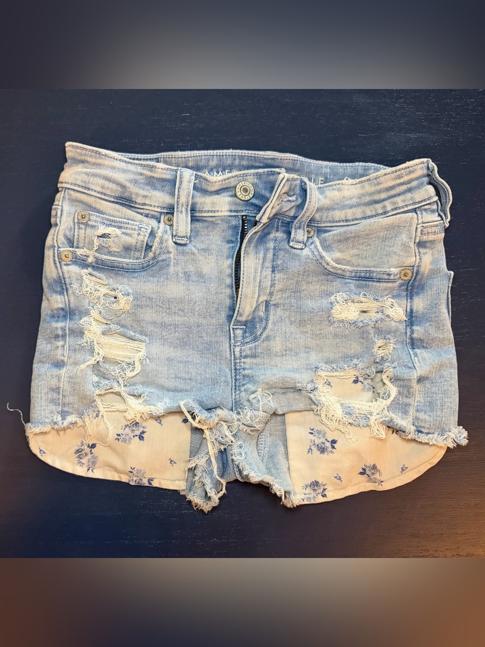 American Eagle Outfitters Light Blue Stretch Denim Shorts